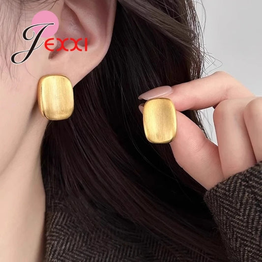 1 Pair Large Women Stud Earrings,925 Sterling Silver Gold Color Earrings Gifts for Her,Minimalist Dainty Chic Oversize Jewelry