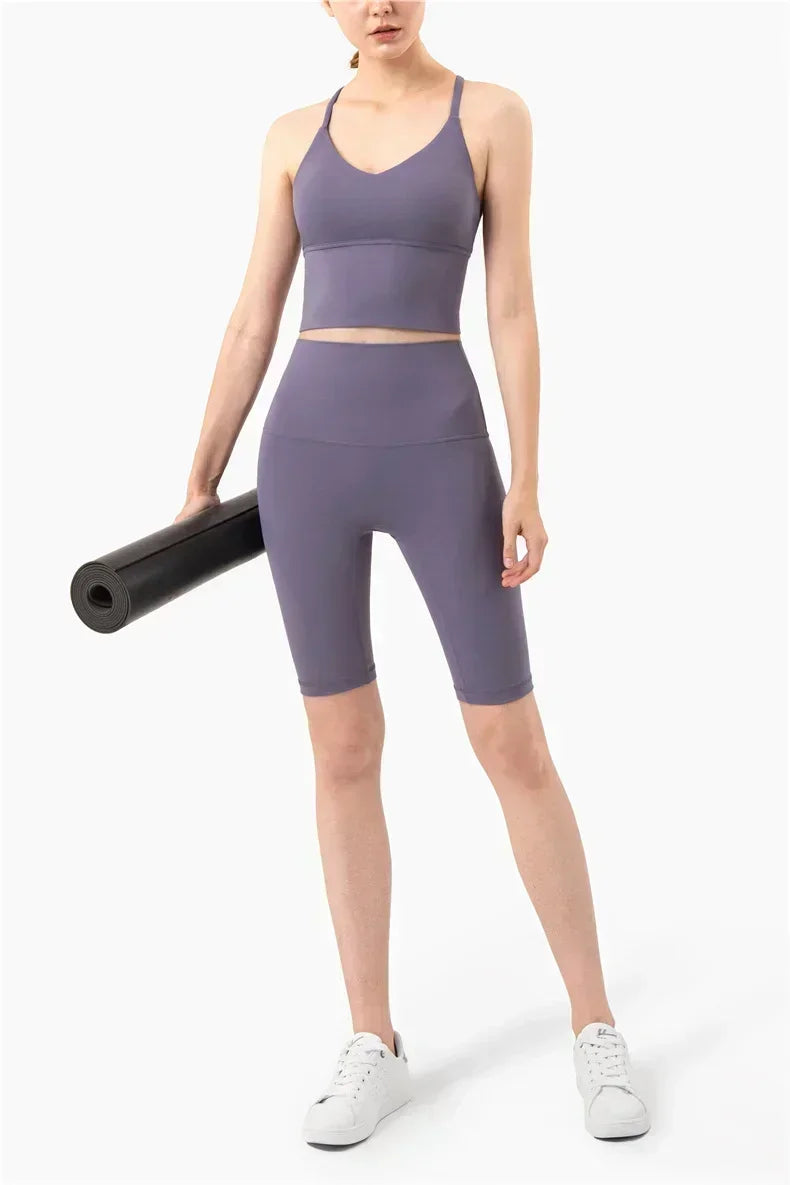 Five Yoga Pants Women Skinny High Waisted Hip Lifting Fitness Yoga Shorts