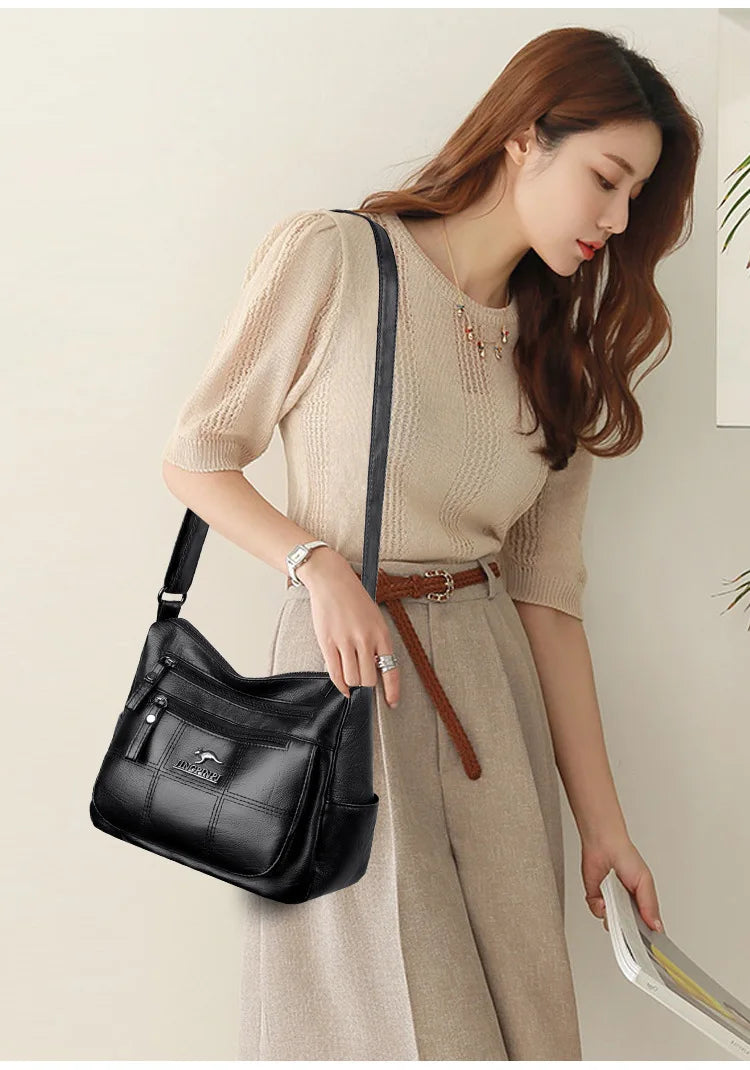Handbag for Ladies 2025 Women's Crossbody Bag New Multi-layer Mother's Bag Large Capacity Shoulder Messenger Purse Foreign Trade