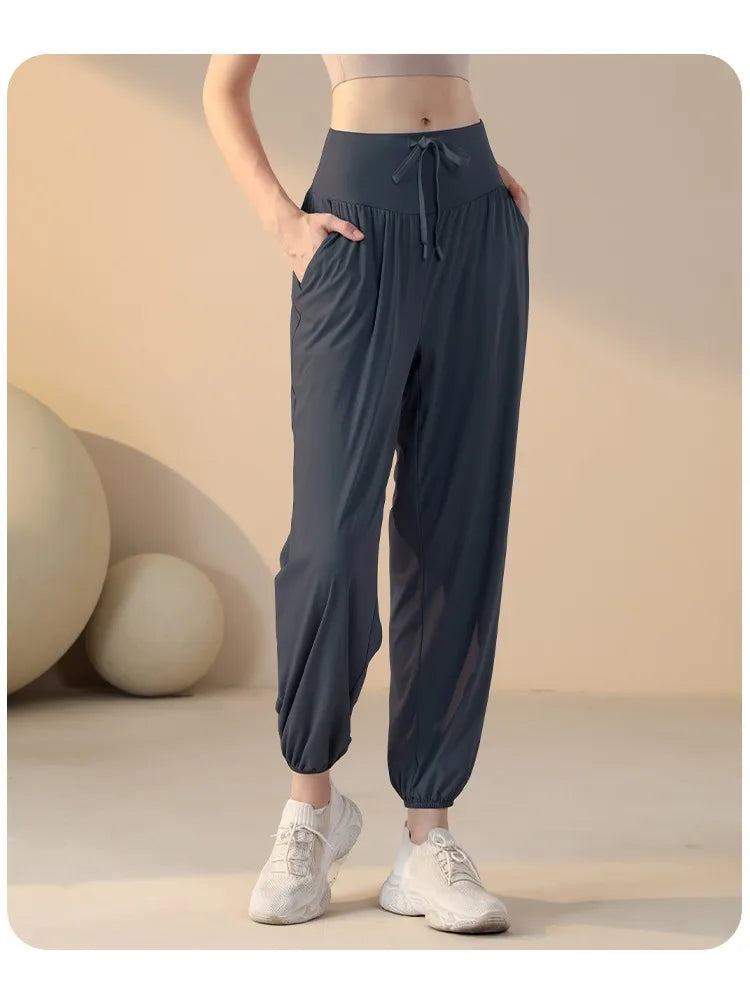 Women's Casual Loose Yoga Pants Dance Running Outdoor Sports Long Trousers Qui Dry Breathable Comfortable Sweatpants