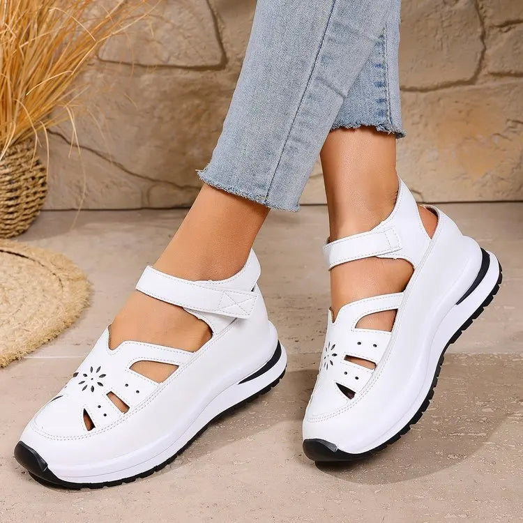 Women's Shoes 2025 Hot Sale Closed Toe Women's Sandals Casual Rome Sandals Women Hollow Platform Wedges Plus Size Shoes Female