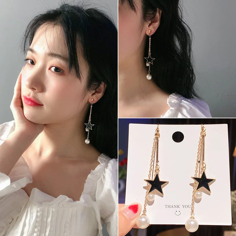 Korean Style Clip on Earrings No Pierced Earrings Women's Party Birthday Fashion Flower Heart Cute Cuff Earrings Ear Clip Gift