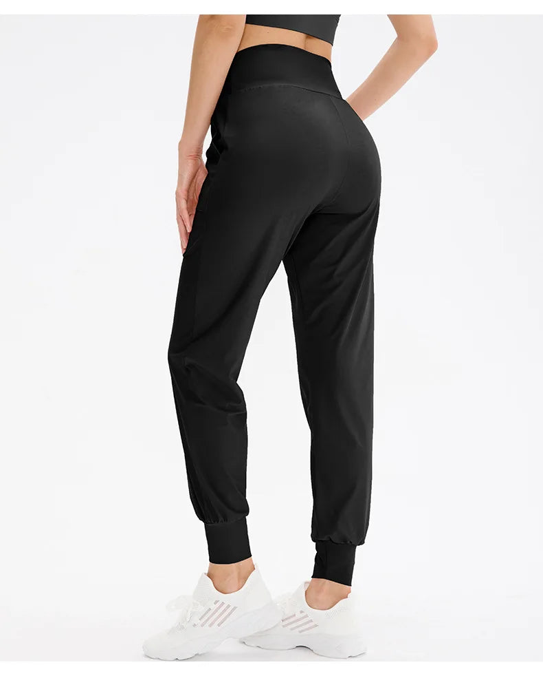 Women Loose Yoga Pants Running Sports Training Trousers with Pocket Casual Quick Dry Fitness Pants Thin for Spring Summer