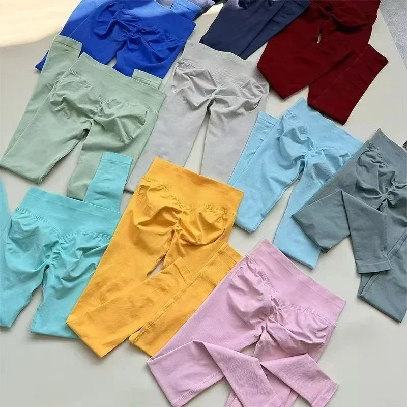 Pilates Stretch Yoga Pants Seamless Fitness Pants Yoga Pants Women's Impact Pants Sports Pants Peach Hip Leggings