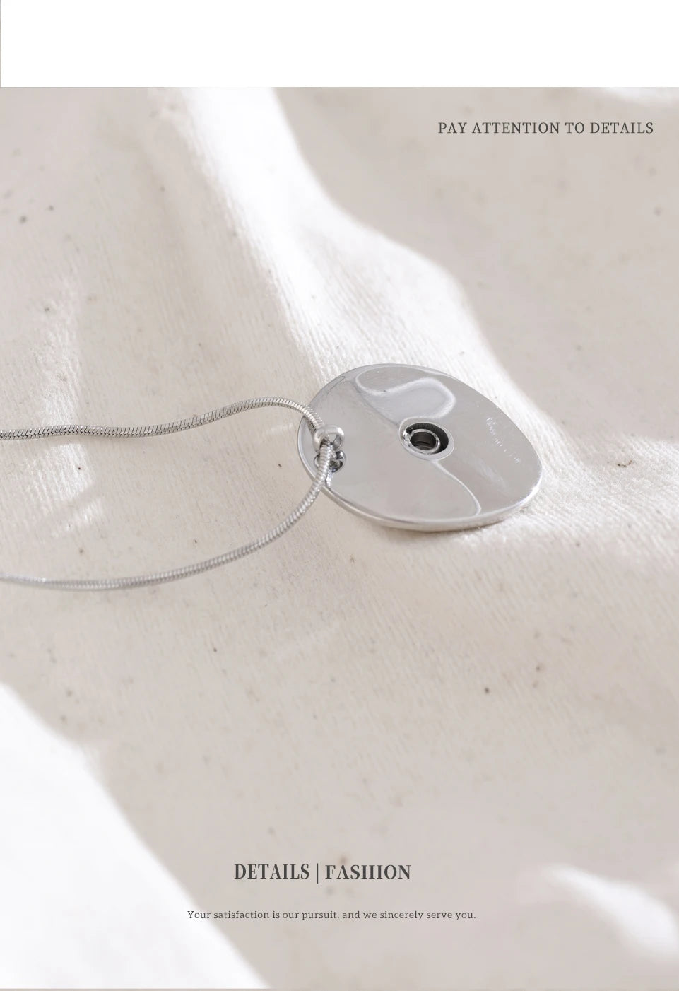 NiNice Necklaces for Women 316L Stainless Steel Original Double Circle Overlay Pendant Personalized Sweater Chain Fashionable