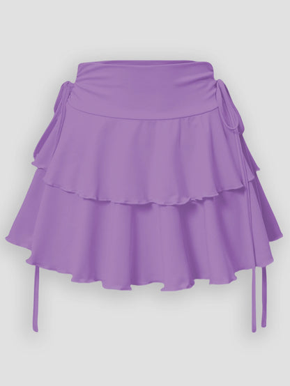 2025 New Solid Color Skirt Women Summer Fashion Outdoor Versatile High Waist Slim Fit Elastic Waist Short Skirt Goods In Stock