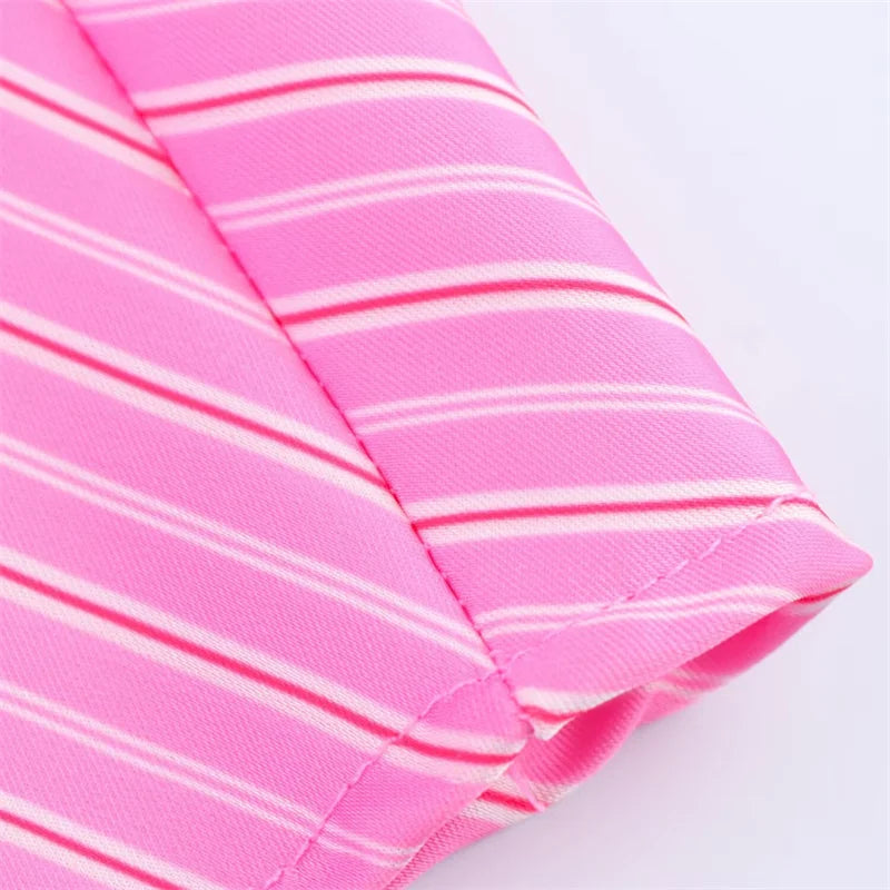 Women's Skirt New Summer 2025 Pink Striped Silk Satin Midi Skirt Fashionable and versatile Elegant personality