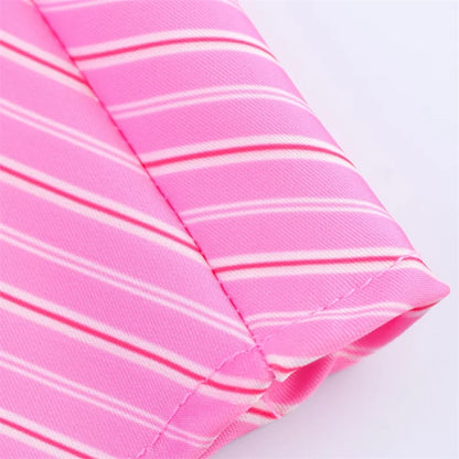 Women's Skirt New Summer 2025 Pink Striped Silk Satin Midi Skirt Fashionable and versatile Elegant personality