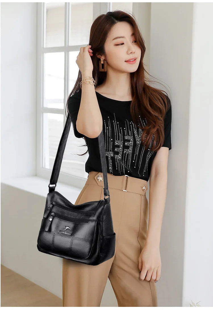 Handbag for Ladies 2025 Women's Crossbody Bag New Multi-layer Mother's Bag Large Capacity Shoulder Messenger Purse Foreign Trade