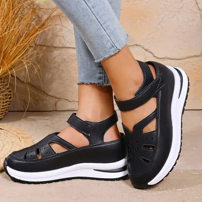 Women's Shoes 2025 Hot Sale Closed Toe Women's Sandals Casual Rome Sandals Women Hollow Platform Wedges Plus Size Shoes Female