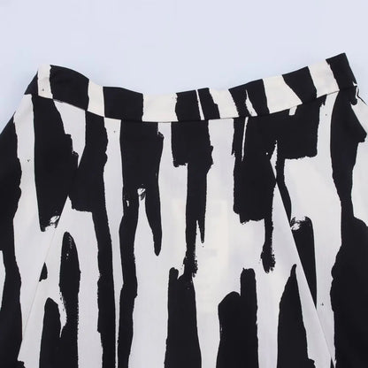 Skirts Summer Women's 2025 New Chic Print High Waist Women's Skirts Fashion Joker Street Youth Holiday Travel Skirts