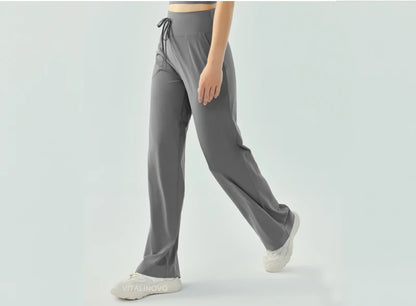Yoga Pants Women Wide Leg Pants with Pockets High Waist Stretch Work Dress Pants Buttery Soft Casual Lounge Sweatpants Comfy
