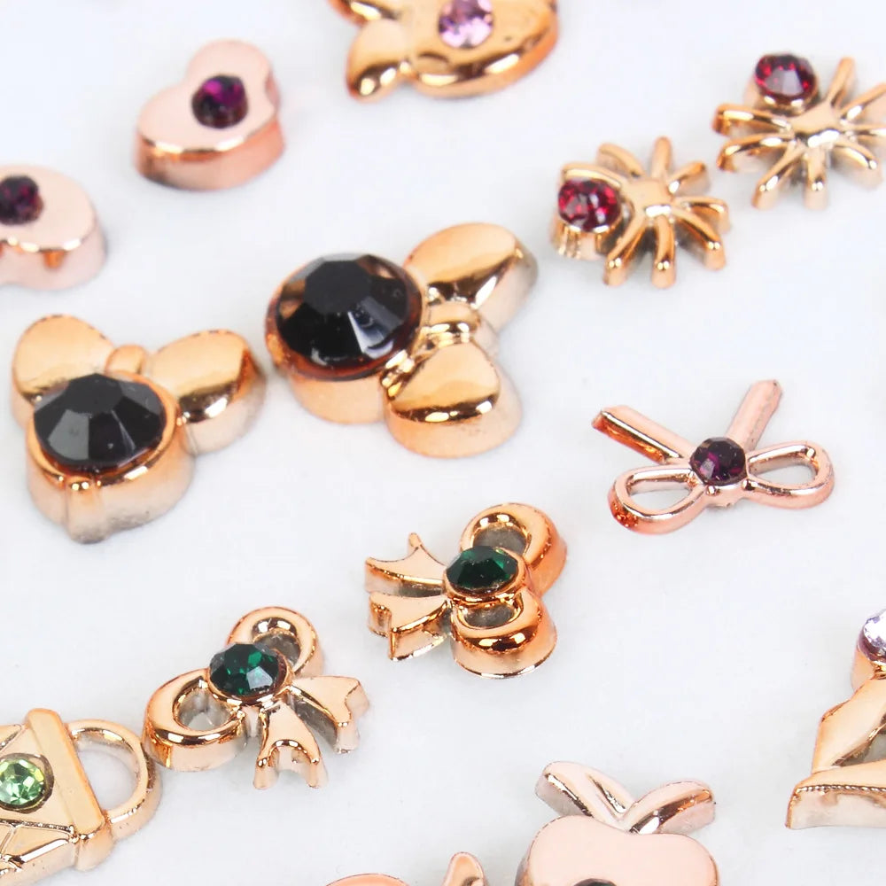 New Fashion 100 Pairs/Lot Colorful Rhinestone Mutiple Styles Random Stud Earrings For Women Lady Simple Couple Friends Earwear