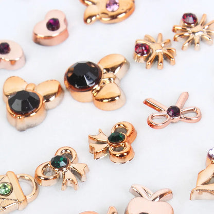 New Fashion 100 Pairs/Lot Colorful Rhinestone Mutiple Styles Random Stud Earrings For Women Lady Simple Couple Friends Earwear