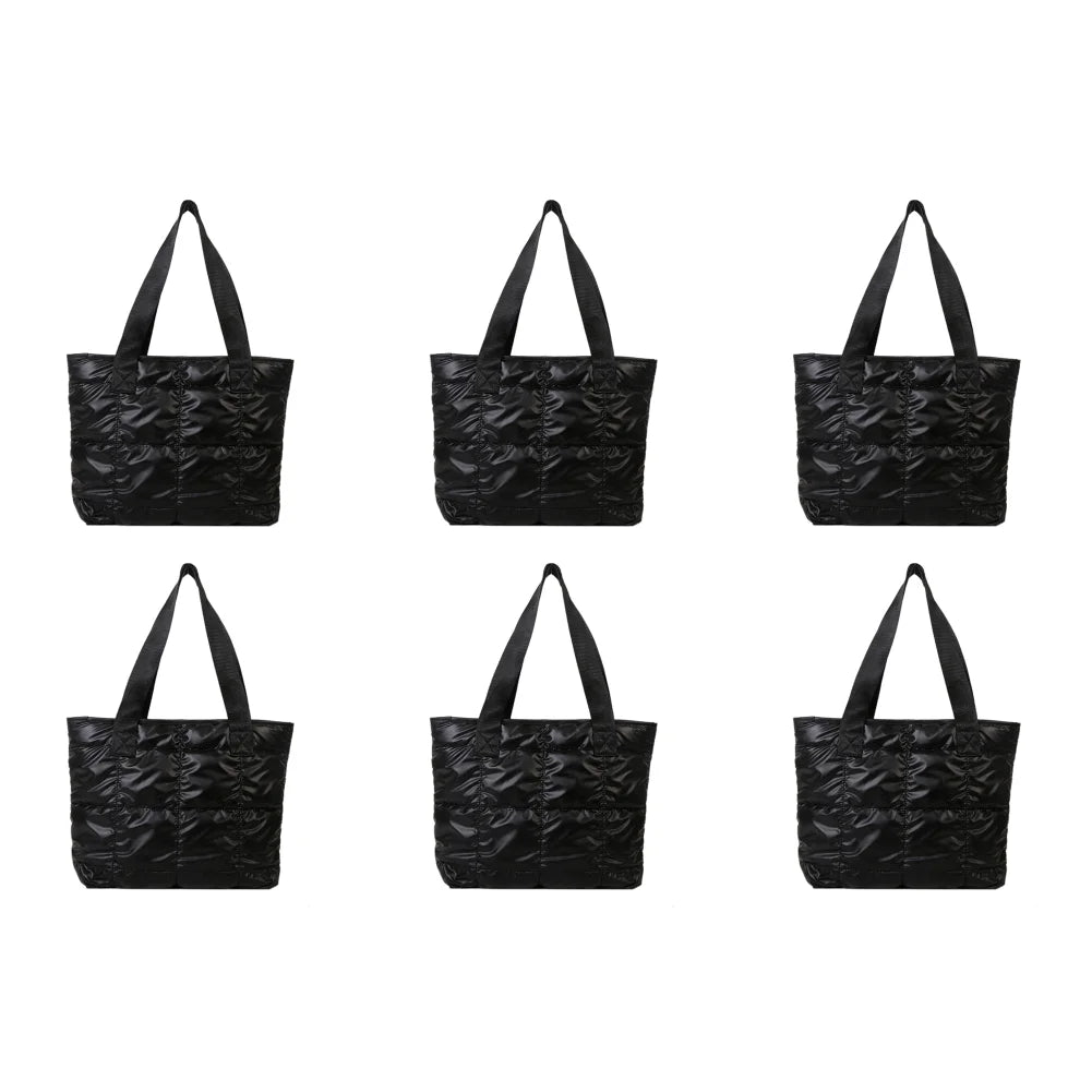 Fashion Tote Handbags for Women Black Large Capacity Soft Rhombus Bags Vinatge Quilted Shoulder Bag Purse for Travel Shopping