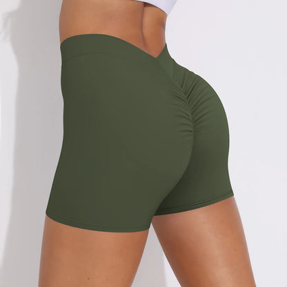 Women's Sexy Stretch Yoga Shorts With Hip Lifting And Abdominal Tightening Tight Fitness Wearing Running Pants Externally