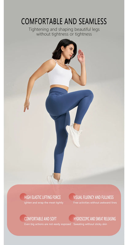 Women's yoga pants no embarrassing line sports fitness leggings tight peach hips high waist naked feeling yoga pants woman