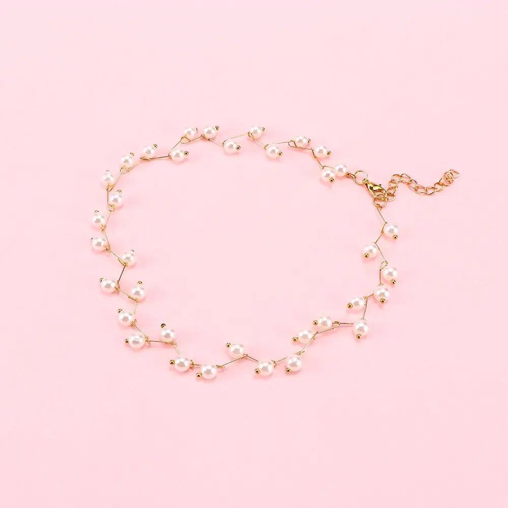 Wedding for Women Bride Necklace Elegant Collar Simulated Pearl Clavicle Chain Female Jewelry