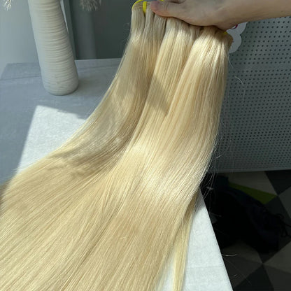 #613 Blonde Body Wave/Straight Hair Bundles Double Drawn Raw Vietnamese Hair Bundles Weave Honey Blonde 100% Human Hair Full