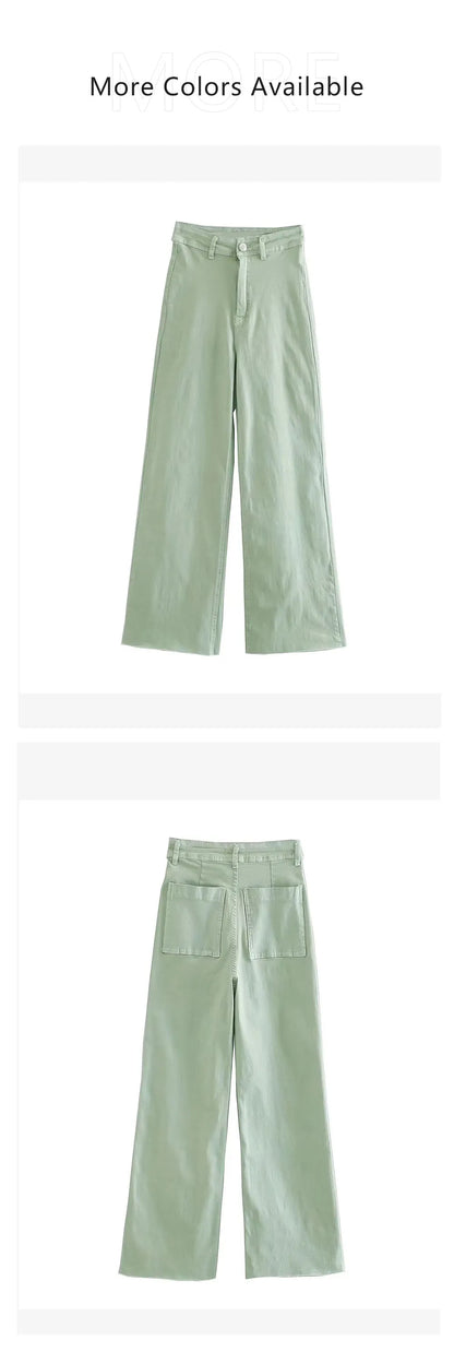 2023 New Women's Wear High Quality Fashion High Waist Straight Slender Wide Leg Jeans