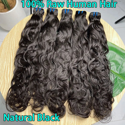 Natural Wave Hair 1/3/4 Bundles Deal 100% Virgin Raw Human Hair Weave Extension Double Wefts Can Be Colored Dyed 10-30Inch