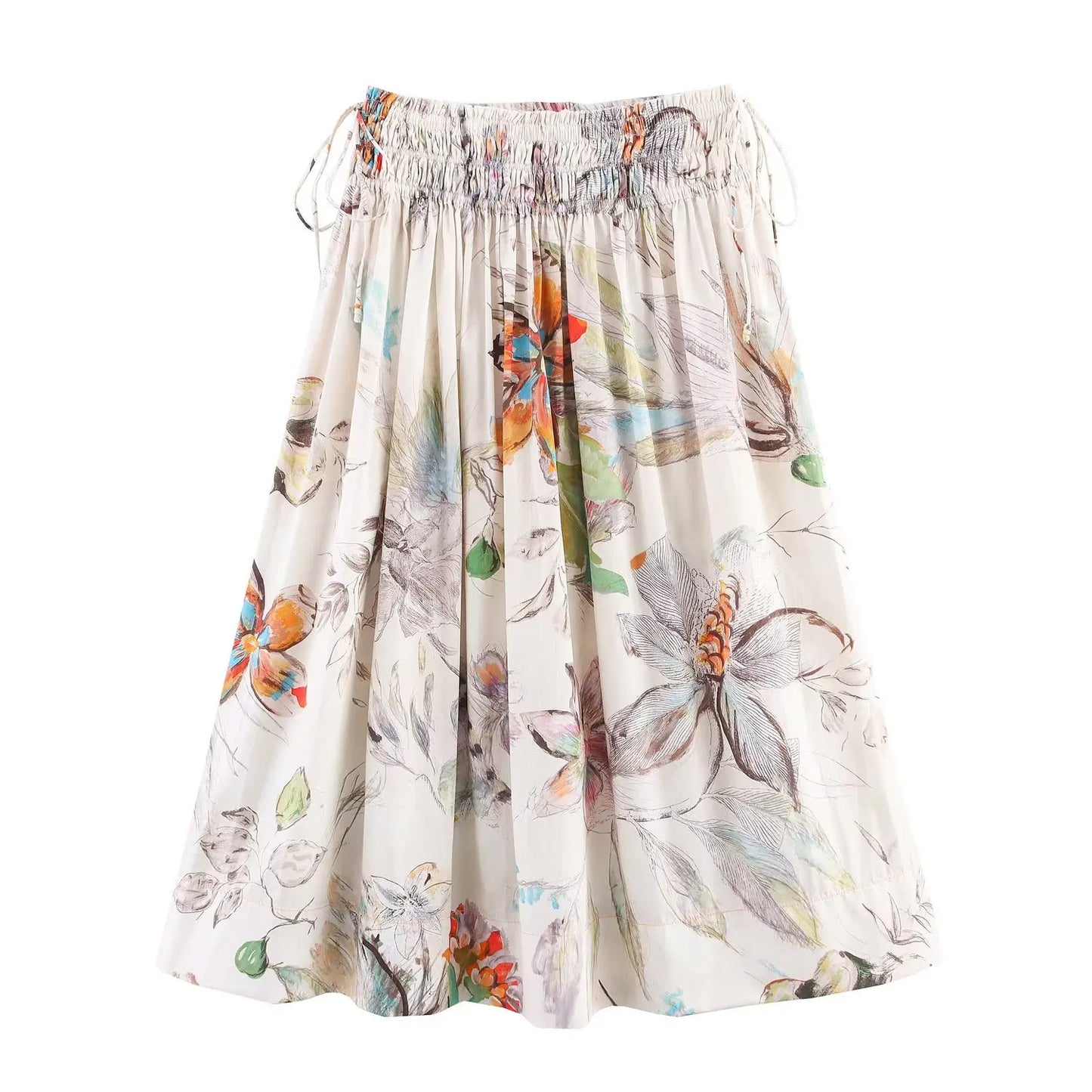 Skirts Summer Women's 2025 New Chic Printed High Waist Skirts Women's Summer Street Elegant Youth Holiday Skirt