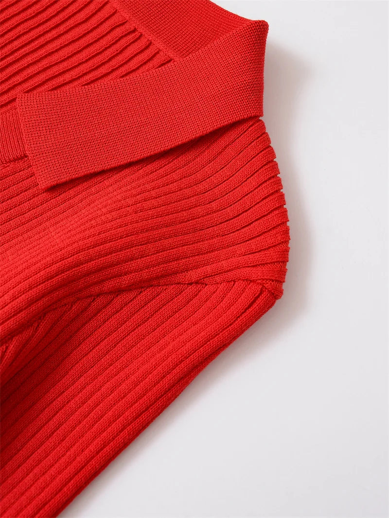 Women's Tops New Fall 2025 Solid Color Long Sleeve Lapel Slim Knit Top Sexy V-Neck Design Casual Fashion Personality Versatile