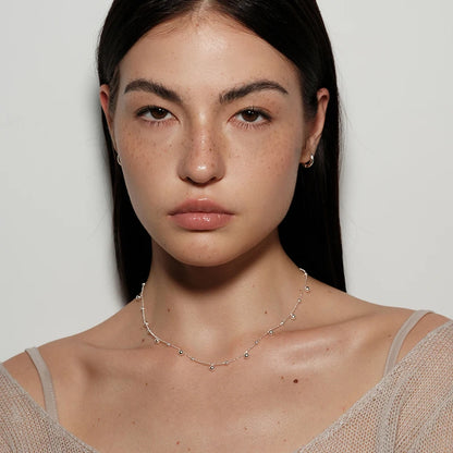 S925 Sterling Silver Necklace Bead Chain Beautiful SimpleMulti Round Bead Pendant For Women Wedding Fine Jewelry Christmas Gifts