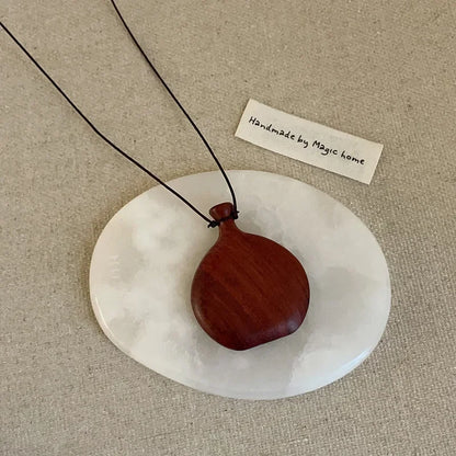 Wooden Pendant Necklace Female Fashion Sweater Chain