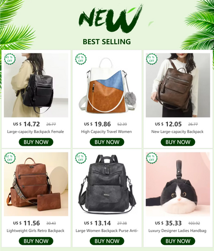 Backpack for Women Large Womens Backpack Leather Travel Fashion Purse Designer Ladies Shoulder Bags with Tassel Two-toned Brown