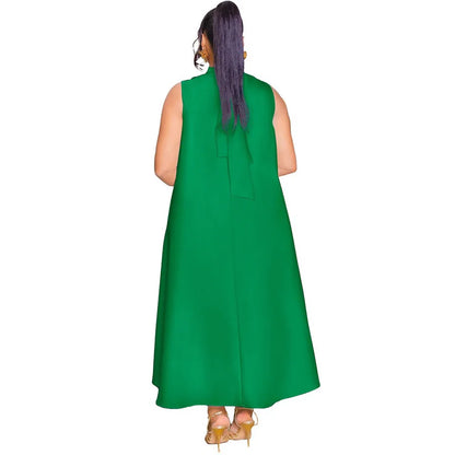 Elegant Dresses for Woman 2025 New O Neck Sleeveless Floral Decorate Straight Ankle Length Fashion Ladies Birthday Party Dress