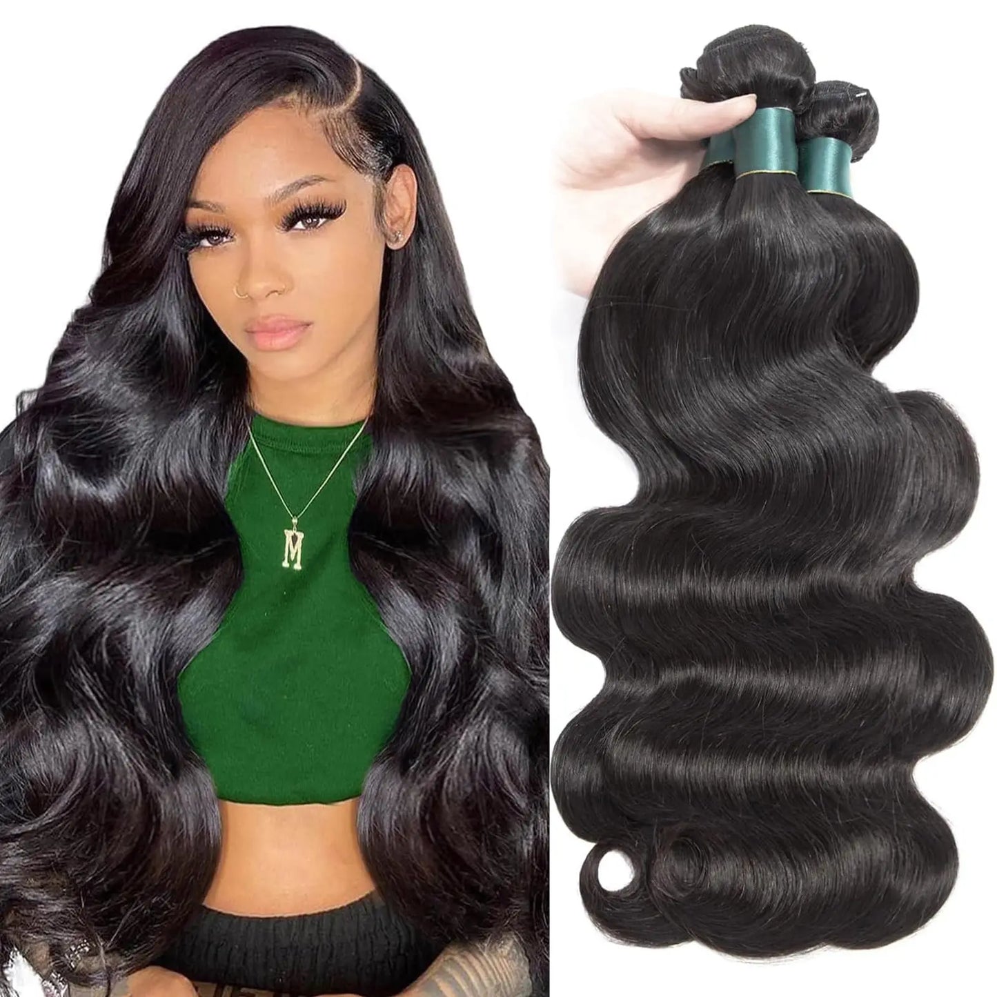 30 40 Inch Body Wave Human Hair Bundles 100% Brazilian Raw Human Hair 1/3/4 Bundles for Women 16A Thick Bundles