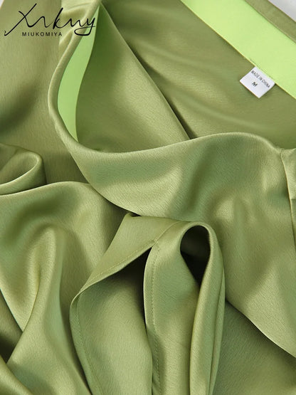 Long Satin Skirts For Women Summer High Quality Skirt With Slit On The Side Silk Elegant Black Maxi Luxury Women's Skirts 2025