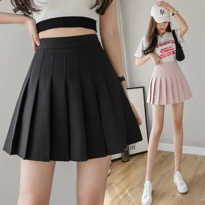 Skirts Women Pleated High Waist Y2k Schoolgirls Solid Casual Streetwear All-match Korean Style Trendy Novelty Daily Comfortable