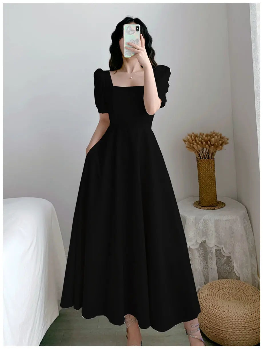 Dresses for Women 2023 Spring New White Dress Women's White Skirt Waist Slimming Temperament Over-the-knee Long Skirt Summer