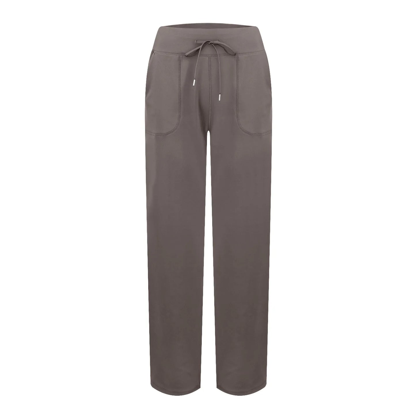 Wide Leg Yoga Pants For Women Solid Color High Waist Sweatpants With Pockets Stretch Comfy Workout Sports Trousers