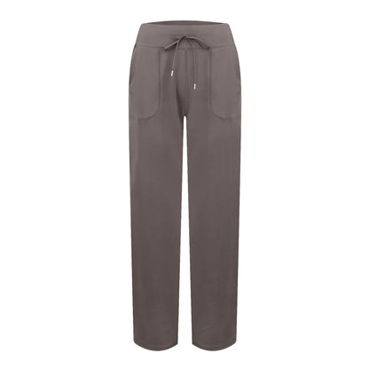 Wide Leg Yoga Pants For Women Solid Color High Waist Sweatpants With Pockets Stretch Comfy Workout Sports Trousers