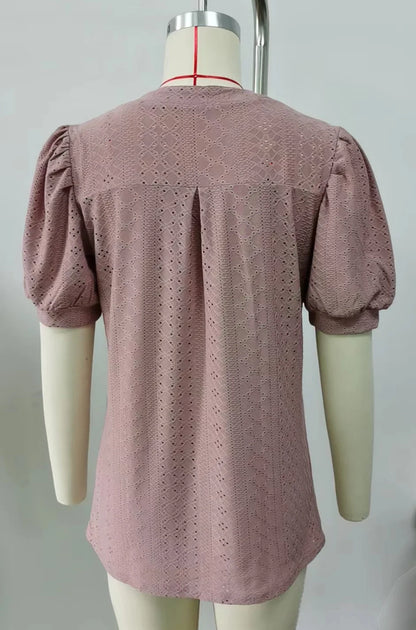 Womens Tops V Neck Ruffle Sleeve Blouses Short Sleeve Casual Tops T-Shirts for Women Autumn Winter