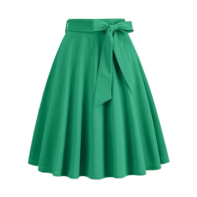 Skirts Women 2025 selling summer solid color sashes vintage Herben-style stranding skirts women's clothing
