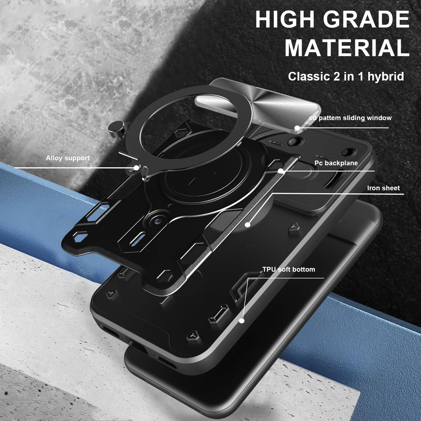 Protective Cover For Nothing Phone 3a Case With Ring Stand Holder Lens Protection Fundas Coque Capa