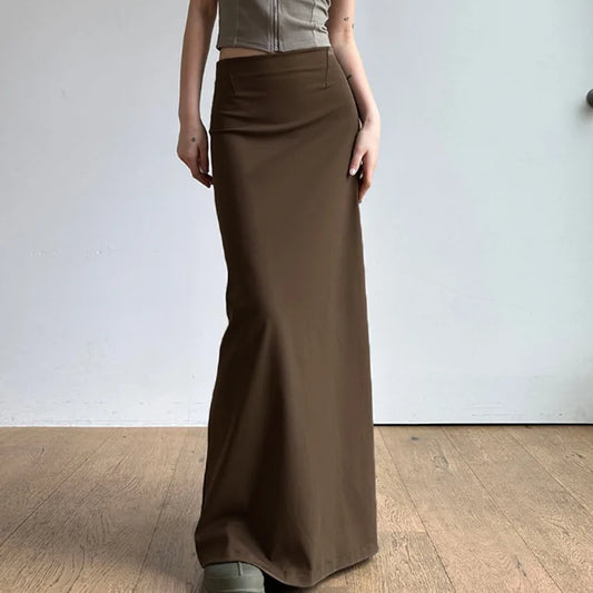 Skirts Women Long Skirt A Line Slim Bodycon Streetwear Club High Waist Sexy Elegant Splice Y2k Sheath Party Night Summer 2025