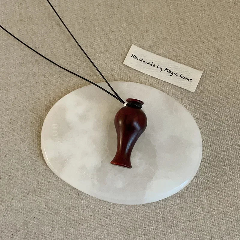 Wooden Pendant Necklace Female Fashion Sweater Chain