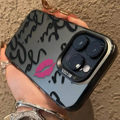 Personalized English Writing Lip Phone Case For IPhone 16 Cases For IPhone 15 14 13 12 11 Pro Max Cover Case Funda Bumber Coque