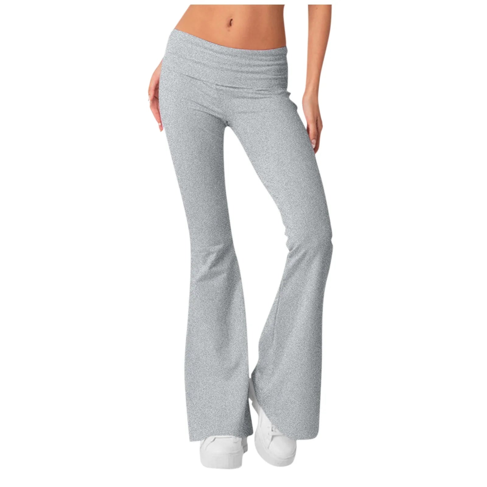 Long Pants Women Fashion Trousers Solid Elastic Leggings Flare Bottoms High Waist Wide Leg Athletic Yoga Bell Pants Summer