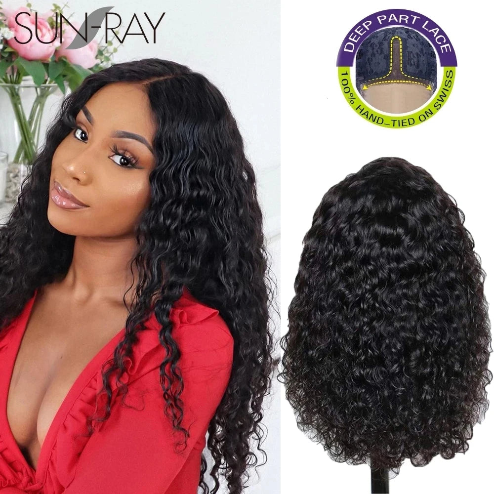 Glueless wigs Wear & Go 100% Human Wigs Water Wave Ready To Wear Short Bob Lace Frontal Brazilian Wig DEEP Curly For Woman Sale