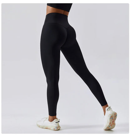 Women's Yoga Pants Nude Feeling Running Speed Dry Buttock Lifting Fitness Pants High Waist Tight Gym Push-Up Sweat Pants