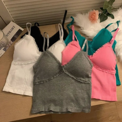 Women Tops Sexy Lingerie Women Lace Bottoming Camisole Women's 2024 Summer Short Top Singlet Top Women Топ Жіночний