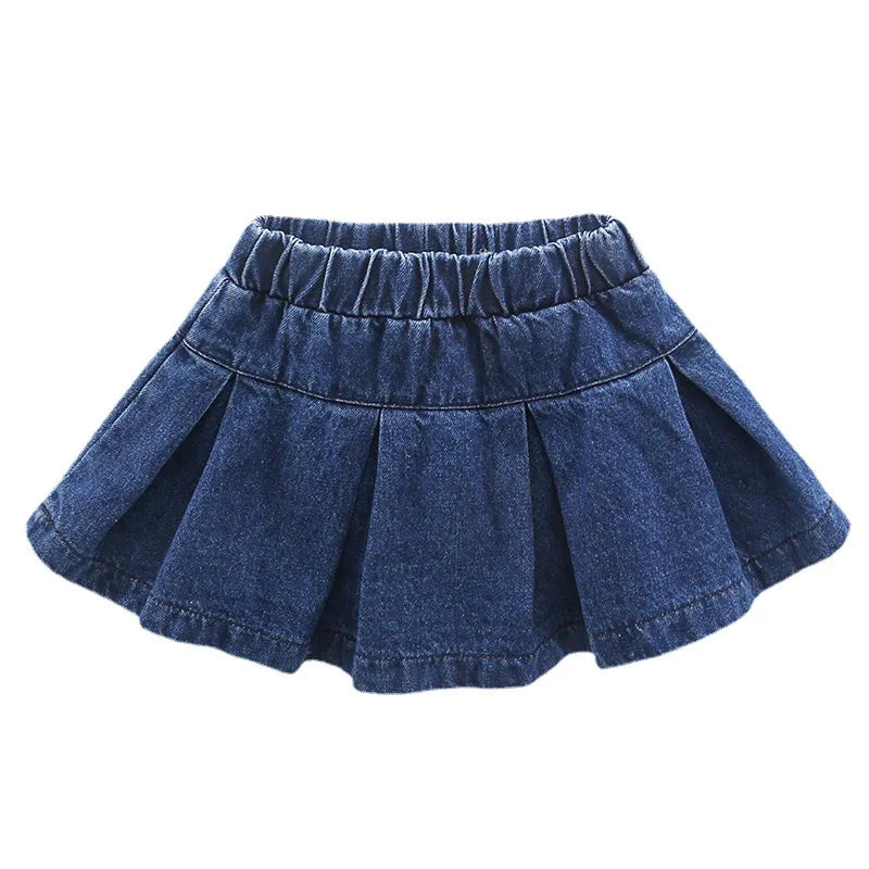 Girls Jean Skirt 2024 Summer New Casual Fashion Solid Color Lightweight Skirt Loose and Comfortable Childrens Clothing