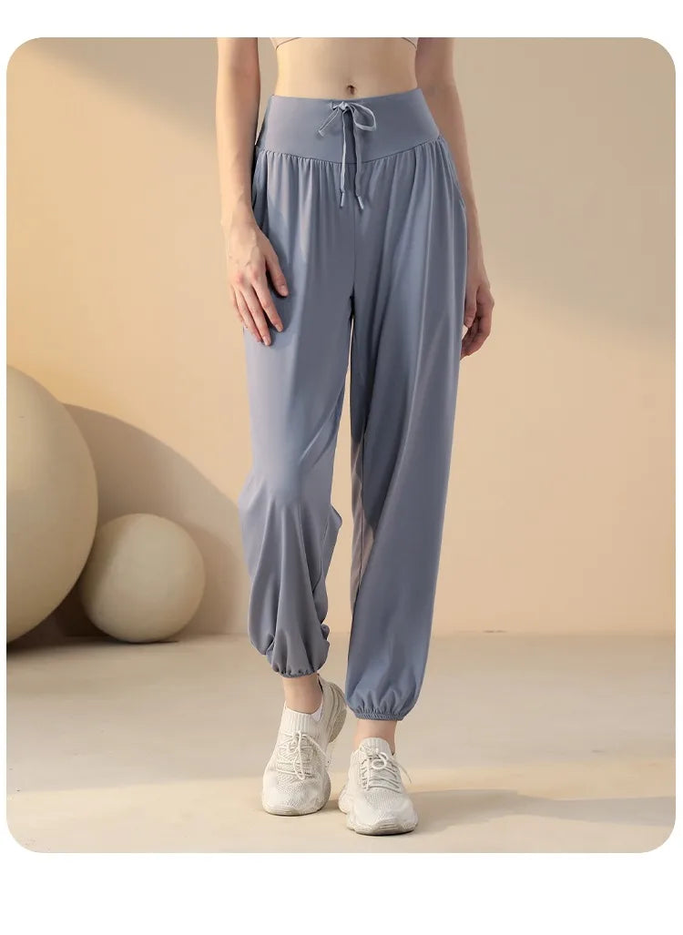 Women's Casual Loose Yoga Pants Dance Running Outdoor Sports Long Trousers Qui Dry Breathable Comfortable Sweatpants