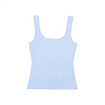 Women's 2025 New Summer Tops Chic Elastic Slim Elegant Holiday Women's Tops Summer Street Fashion Youth Tank Tops